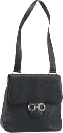 Ferragamo Pre-owned Shoulder Bags, female, Black, Size: ONE SIZE Pre-owned Leather Shoulder Bag