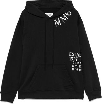 Maison Margiela numbers-print hoodie - Black