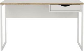 Calicosy Escritorio 1 caj&oacute;n con base met&aacute;lica L130 cm - Blanco