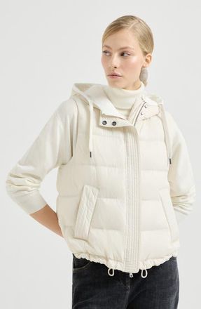 Brunello Cucinelli Nylon down vest in Milk at Nordstrom, Size 44 It