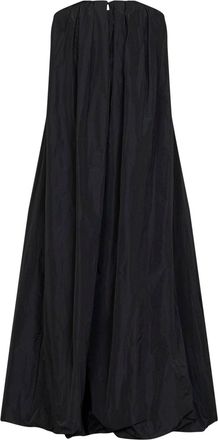 Jil Sander Womens Asymmetric Midi Dress Technical Faille Black Polyester