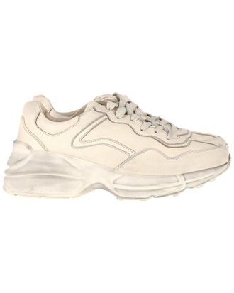 Gucci Womens Leather Distressed Rhyton Sneaker (Authentic Pre-Loved)