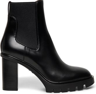 Santoni Enkellaarsjes - Dames - Laarzen met Hak - Zwart - 40 EU - Leer - Schoenen