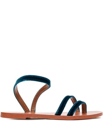 Lanapo velvet double-strap sandals - Blue