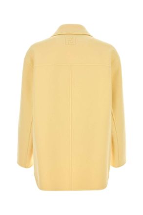 Fendi Mens Yellow Flannel Blazer Crema Exterior: Virgin Wool Giacche E Gilet