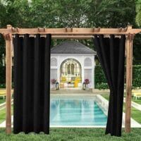 OEM Rideaux DExt&eacute;rieur Jardin Patio Gazebo Rideau Occultant Coupe-vent Protection Uv R&eacute;sistant &Agrave; La Humedad, Rideaux Insulation Thermal Avec OEillet, L 13