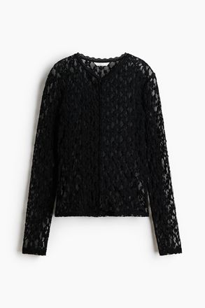 H&M Cardigan im Spitzenlook - Schwarz