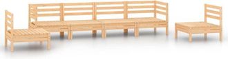 vidaXL 6 Piece Garden Lounge Set Solid Pinewood vidaXL