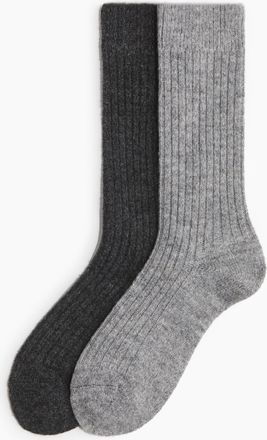 H&M 2er-Pack Socken aus Wollmix - Grau