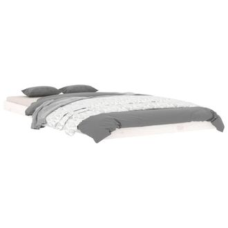 vidaXL Estructura De Cama Madera Maciza De Pino Blanco 100x200 Cm Vidaxl