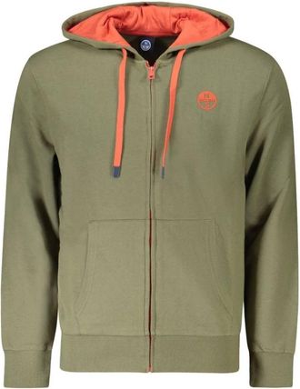 North Sails Hoodies & sweatvesten, Heren, Groen, S, Groene hoodie met oceaandruk