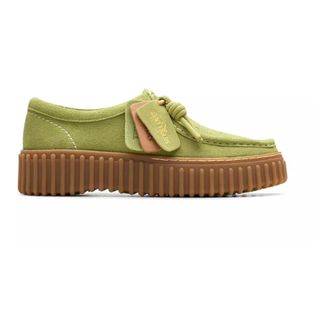 Clarks Schoenen, Dames, Groen, 41 1/2 EU, Suède, Groene veterschoen voor vrouwen