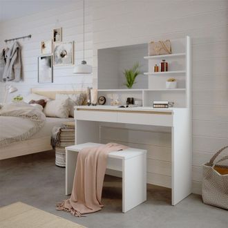 Vicco Tocador Emma, Blanco, 120 Cm Con Banco