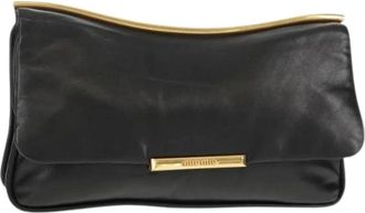 Miu Miu Pre-owned Clutches, female, Black, Size: ONE SIZE Pre-owned Leather Clutch