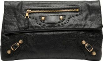 Balenciaga Pre-owned Clutches, female, Black, Size: ONE SIZE Pre-owned Motocross Envelope Clutch