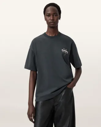 AllSaints Cotton Pentacle Oversized Etta T-Shirt, Size: XS