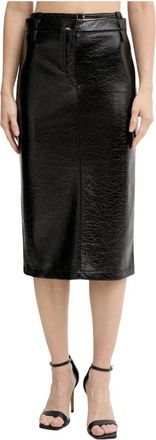 Pinko Raimunda Midi Rok - Dames - Kokerrokken - Zwart - XS - Leer - Rokken