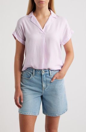 Beach Lunch Lounge Deni Stripe Shirt in Pink Lavender at Nordstrom, Size X-Large