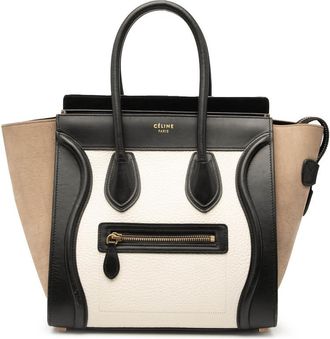 Celine Pre-owned Celine Micro Tricolor Nubuck and Calfskin Luggage Tote Ladies 8A4IXJ74DCFIQI9B