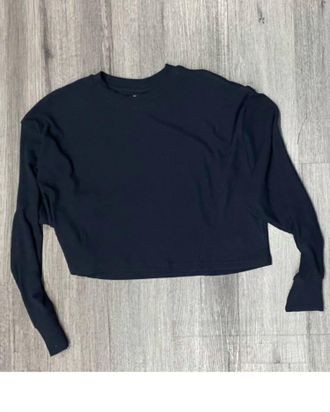 Mono B Womens Cropped Pullover Top In Black