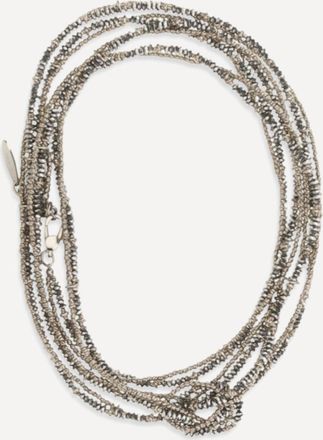Brunello Cucinelli Hematite and Sterling Silver 925 Wrap Bracelet Female UNI
