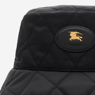 Burberry Womens Bucket Hat Horseshoe-Quilted Black Polyamide