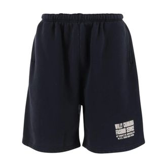 Willy Chavarria Casual Shorts, male, Black, Size: M Cotton Shorts with Logo