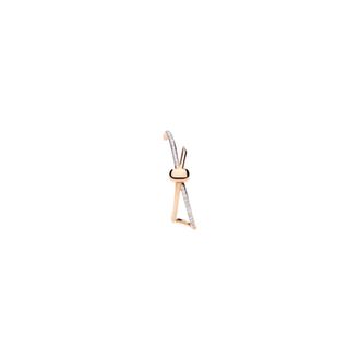 POMELLATO Single Ear Cuff Together in Ros&eacute;goud en Diamanten - Dames - Oorbellen - Geel - ONE Size - Accessoires