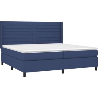 vidaXL Vidaxl - Cama Box Spring Colch&oacute;n Y Luces Led Tela Azul 200x200 Cm