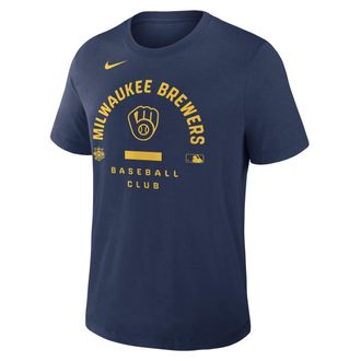 Nike Milwaukee Brewers Authentic Collection Early Work Nike Mens Dri-FIT MLB T-Shirt in Blue | 034J44BMZB-HXK