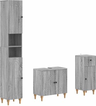 vidaXL Juego De Armarios De Ba&ntilde;o De 3 Piezas Alkmaar Vidaxl