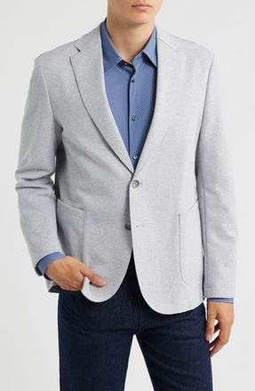 BOSS Hanry Slim Fit Heathered Grey Knit Cotton Blend Sport Coat at Nordstrom, Size 38