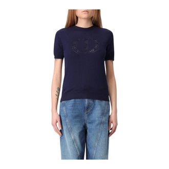 Twinset Dames, Truien, Blauw, Maat: L Wol