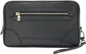 Louis Vuitton Black Leather Pavel Clutch (Authentic Pre-Loved)