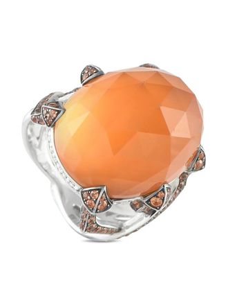 Stephen Webster 18kt witgouden ring met diamant, kwarts en oranje saffier - Zilver