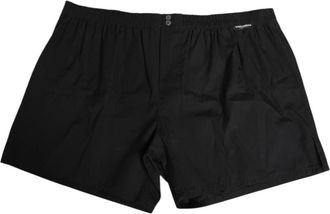 Dolce & Gabbana Zwarte Katoenen Elastische Taille Zwemshorts - Heren - Strandmode - Zwart - M - Katoen - Badmode