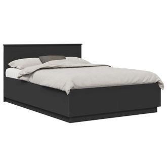 vidaXL Estructura De Cama Negro 150 X 200 Cm Madera De Ingenier&iacute;a Vidaxl