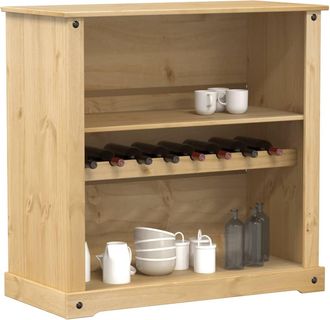 vidaXL Vidaxl - Botellero Corona Madera Maciza De Pino 107,5x51x105,5 Cm
