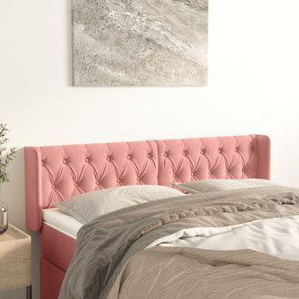 vidaXL Cabecero De Terciopelo Rosa 163x16x78/88 Cm Vidaxl