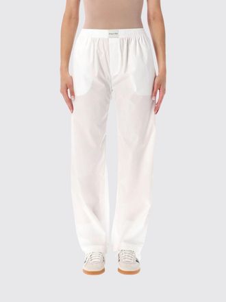 Sporty & Rich Pantaloni stile pigiama in cotone con vita elasticizzata logata