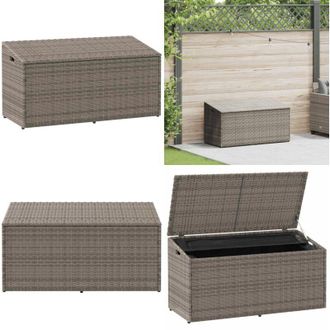vidaXL Baule da giardino grigio 110x50x58 cm in polyrattan - Cuscini da esterno - Attrezzi da giardinaggio
