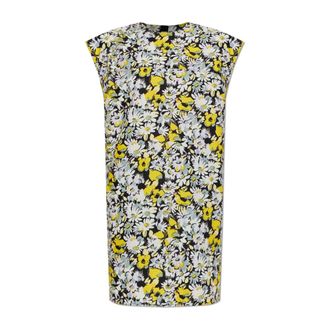 Marni Midi Dresses, female, Multicolor, Size: 2XS Floral Motif Butterfly Shoulder Dress
