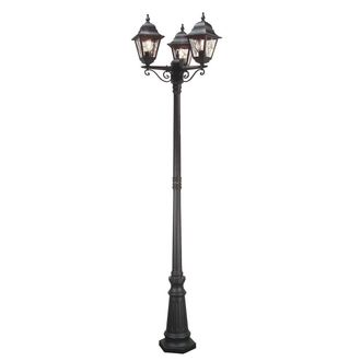 Netlighting Norfolk 3 Light Outdoor Lamp Post Black IP43 E27