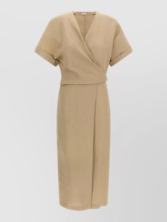 Brunello Cucinelli wrap midi dress
