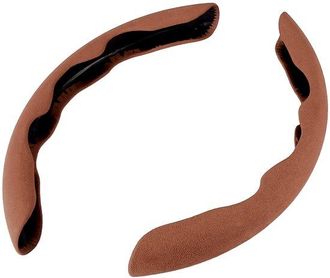 OEM Adecuado Volante 38 Cm, Par Fundas Universales Ante Volante, 38 Cm 15 Pulgadas, Color Marr&oacute;n, Antideslizantes Pueden Instalar Inmediatamente