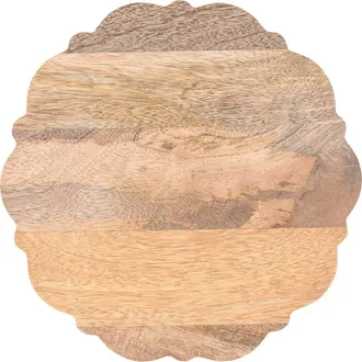 Foreside Home And Garden Maeve Scallop Wood Riser in Brown at Nordstrom