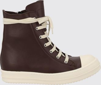 Rick Owens High-Top Leather Trainers with Side Zip and Rubber Toe Cap