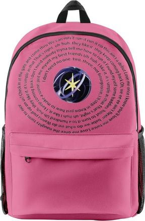 Generic KATSEYE 2025 Beautiful Chaos Tour Merch Backpack - Unisex Fan Support Oxford Backpack with Front Zipper Pocket and Side Mesh Holders (Berry)