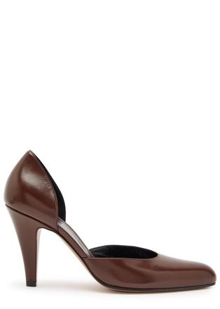 The Row The Row Ornella Dorsay 95 Leather Pumps - Brown