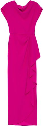 Amsale Abito da sera drappeggiato in crêpe - Viola